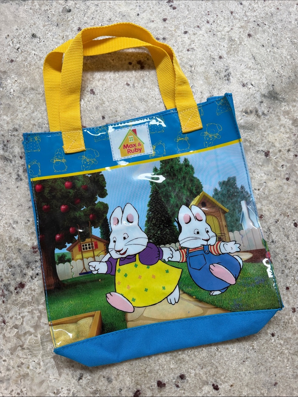 Max & Ruby Blue Yellow Small Tote Bag Bunnies TV Show Nick Jr Nickelodeon Series